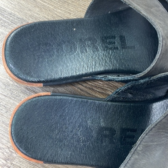 Sorel Women’s Torpeda Slide II Black Leather and SuedeSlip On Sandal,  7.5 - Picture 6 of 10